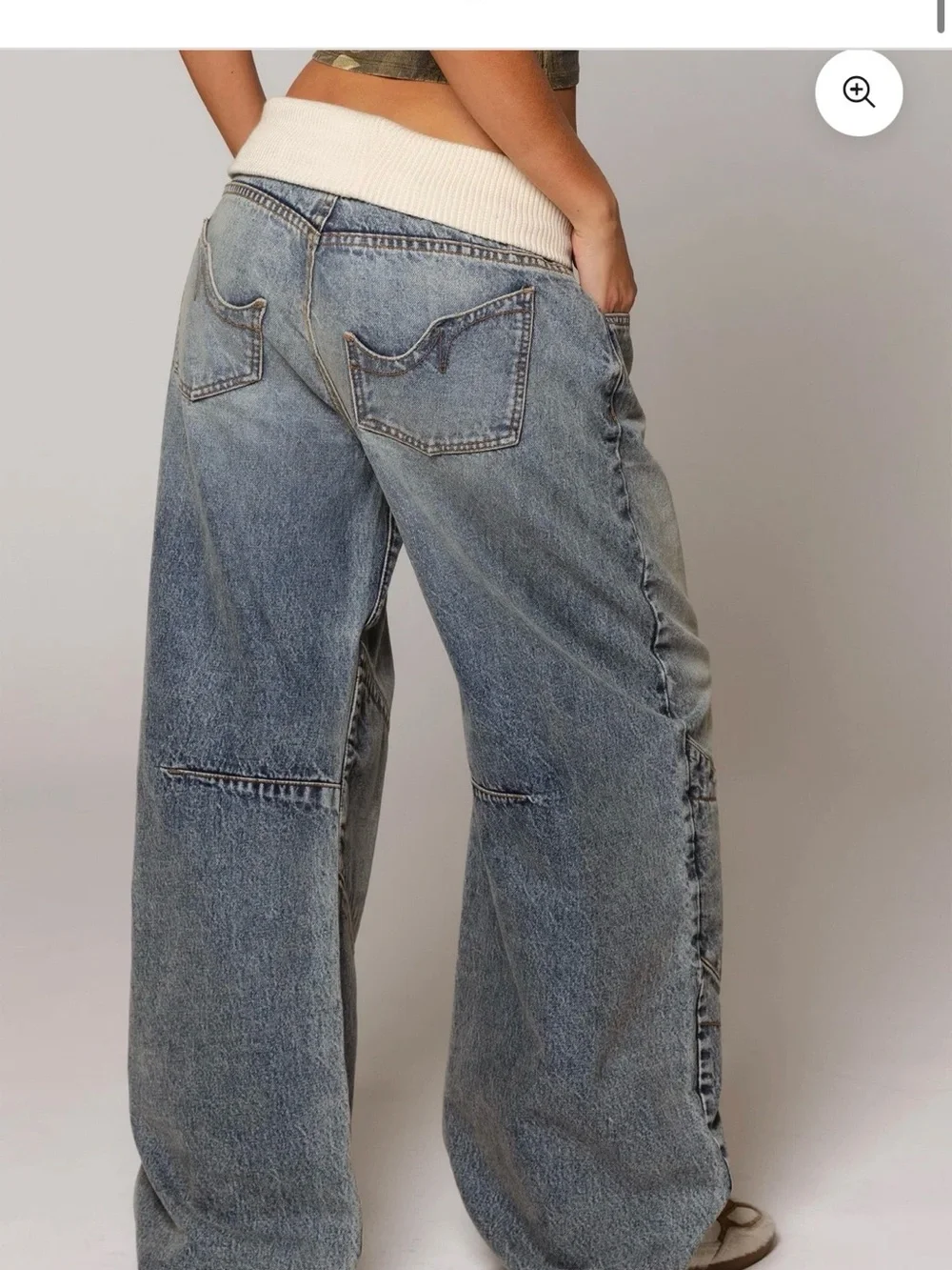 REVICE Light Blue Wide-Leg Flare Jeans